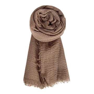 Chalier Fashion Women's Hijab Shawl Soft Lightweight Long Wraps All Season, Solid G-3 Pack(grey/Brown/Black), Large