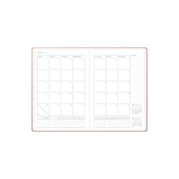 russell+hazel 2021 A5 Daily Planner, 15 Months, Blush Vegan Leather, 5.5” x 8”