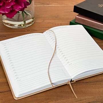 russell+hazel 2021 A5 Daily Planner, 15 Months, Blush Vegan Leather, 5.5” x 8”