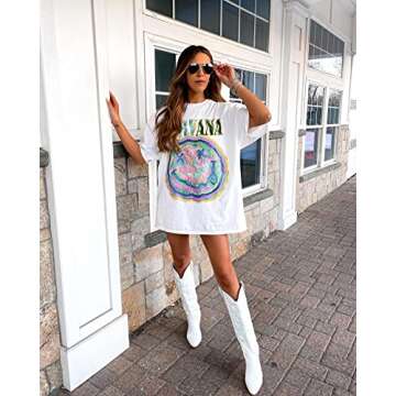 richealnini Women's Cowgirl Cowboy Western Boots Embroidered Low Stacked Block Chunky Heeled Booties Country Round Toe Vegan Leather Wide Calf Distressed Pull-On Knee High Boots White Size 8