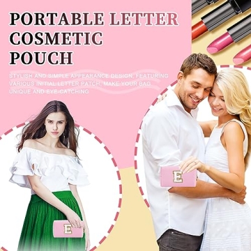 Stylish Personalized Makeup Bag with Initial Patch