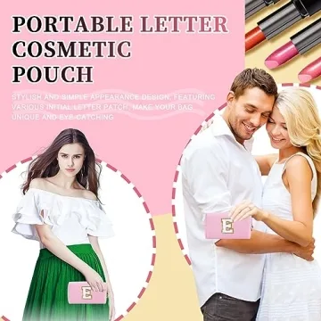 Stylish Personalized Makeup Bag with Initial Patch