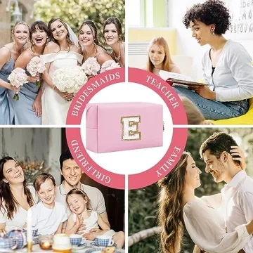 Stylish Personalized Makeup Bag with Initial Patch