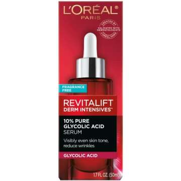 L'Oreal Paris 10% Pure Glycolic Acid Serum - Anti-Aging Dark Spot Corrector, Even Tone