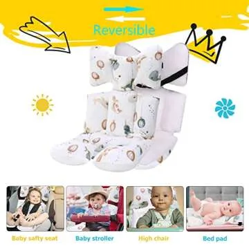 Baby Seat Pad Liner for Stroller–Soft and Breathable，3D Air Mesh Cotton Universal Baby Stroller Cushion (Whale)