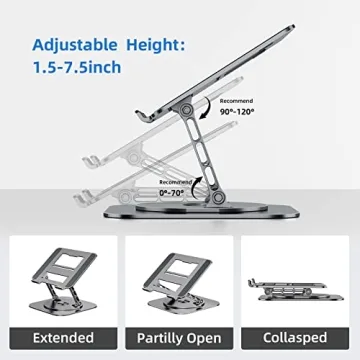Ergonomic MCHOSE Laptop Stand with 360° Rotation and Adjustable Height