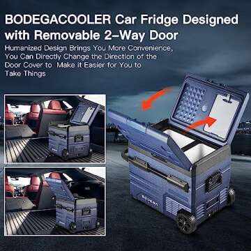 BODEGACOOLER 12 Volt Car Refrigerator, RV Car Fridge Dual Zone APP Control, Portable Freezer,35Quart (32L) -4℉-68℉ RV Electric Compressor Cooler 12/24V DC and 100-240V AC