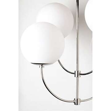 MITZI HUDSON VALLEY LIGHTING H160804-AGB Carrie Chandeliers, 4-light, 60W, Aged Brass Finish, White ...