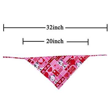 Valentine's Day Dog Bandana Reversible Triangle Bibs Scarf Accessories for Dogs Cats Pets Animals