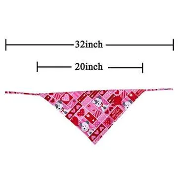 Valentine's Day Dog Bandana Reversible Triangle Bibs Scarf Accessories for Dogs Cats Pets Animals