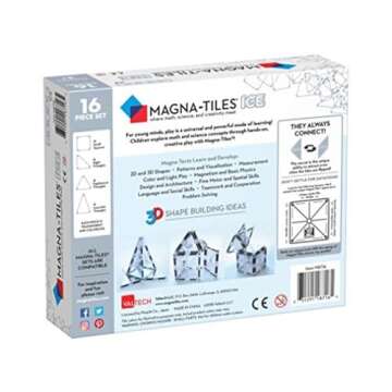 MAGNA-TILES Ice 16-Piece Magnetic Construction Set, The ORIGINAL Magnetic Building Brand