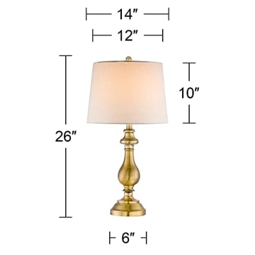 Regency Hill Traditional Table Lamp 26" Antique Brass