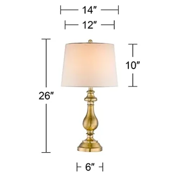 Regency Hill Traditional Table Lamp 26" Antique Brass