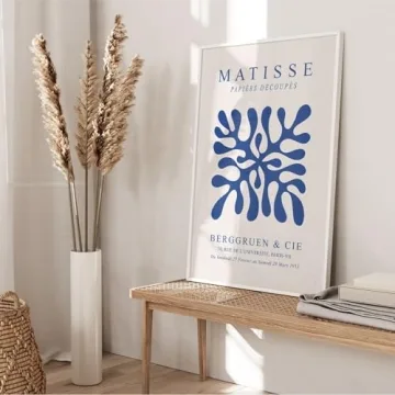 Blue Matisse Wall Art Set of 6 Canvas Prints for Home Decor