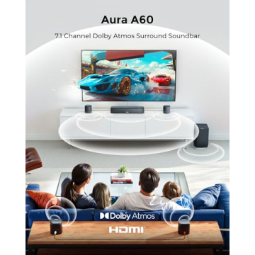 ULTIMEA 7.1ch Sound Bar with Dolby Atmos, Surround Sound System for TV with 4 Surround Speakers, Sou...