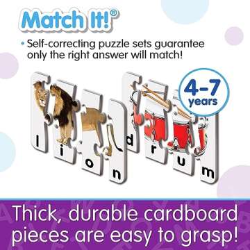 4 Letter Words Self-Correcting Puzzle for Kids Ages 3-5