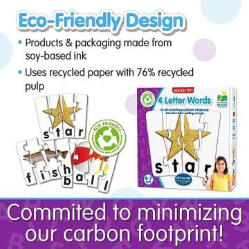 4 Letter Words Self-Correcting Puzzle for Kids Ages 3-5