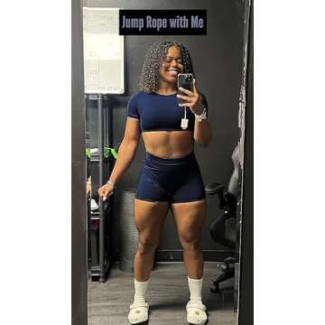 Aoxjox Short Sleeve Crop Tops for Women Clarissa Hollow Back Workout Cropped T Shirt Top (Navy, Small)