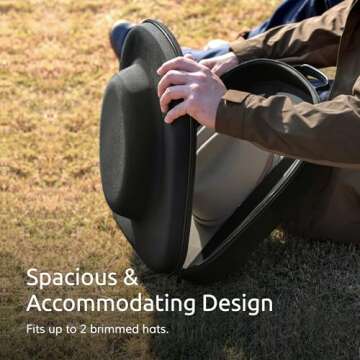 Ozueccr Cowboy Hat Travel Case – Crushproof Carrier for Cowboy, Panama & Tweed Hats with Carrying Handle, Shoulder and Luggage Strap, For Travel and At-Home Storage (Large)