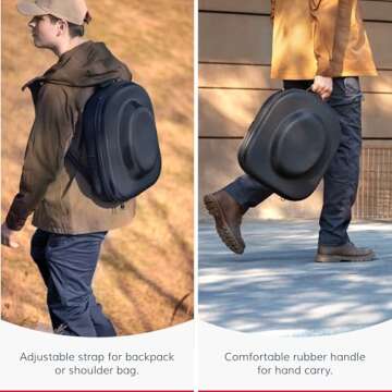 Ozueccr Cowboy Hat Travel Case – Crushproof Carrier for Cowboy, Panama & Tweed Hats with Carrying Handle, Shoulder and Luggage Strap, For Travel and At-Home Storage (Large)