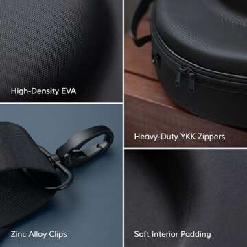 Ozueccr Cowboy Hat Travel Case – Crushproof Carrier for Cowboy, Panama & Tweed Hats with Carrying Handle, Shoulder and Luggage Strap, For Travel and At-Home Storage (Large)