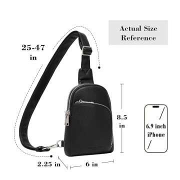 INICAT RFID Blocking Sling Bag Leather Crossbody Bags for Women Fanny Pack Cross Body for Woman Ches...