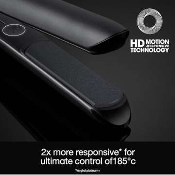 ghd Chronos Styler ― 1" Hair Straightener, 3X Faster HD Motion-Responsive Styler for One Stroke High-Definition Results that Last 24hrs, 85% More Shine, 2X Less Frizz, No Heat Damage ― Black