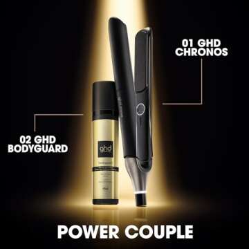 ghd Chronos Styler ― 1" Hair Straightener, 3X Faster HD Motion-Responsive Styler for One Stroke High-Definition Results that Last 24hrs, 85% More Shine, 2X Less Frizz, No Heat Damage ― Black