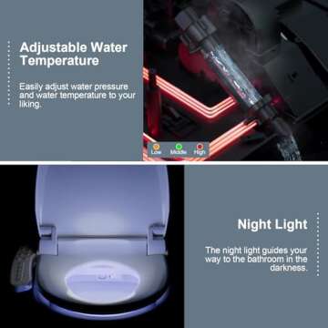 ZMJH ZMA102 Bidet Seat with Warm Water and LED Light
