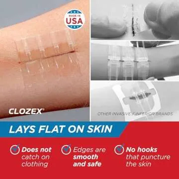 Clozex Emergency Laceration Kit - Repair Wounds Without Stitches, FSA HSA Eligible Skin Closure Device for Up to 1 1/2 Inches Length. Complete Kit to Clean, Close, & Cover