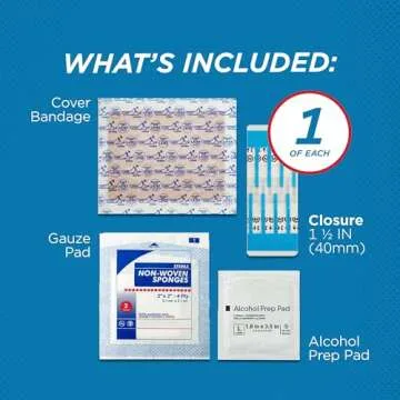 Clozex Emergency Laceration Kit - Repair Wounds Without Stitches, FSA HSA Eligible Skin Closure Device for Up to 1 1/2 Inches Length. Complete Kit to Clean, Close, & Cover