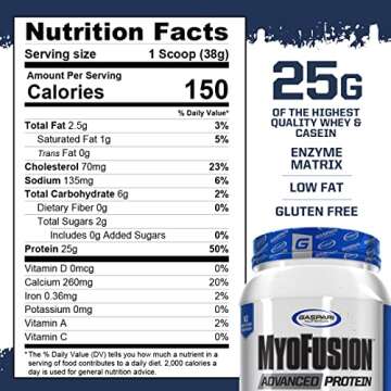 Gaspari Nutrition Myofusion Advanced Protein, Protein Blend with Whey Protein, Casein Protein and Is...