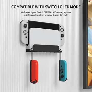 EJGAME Switch OLED Black Steel Mount,Wall Mount Bracket Compatible with Nintendo Switch and Switch OLED