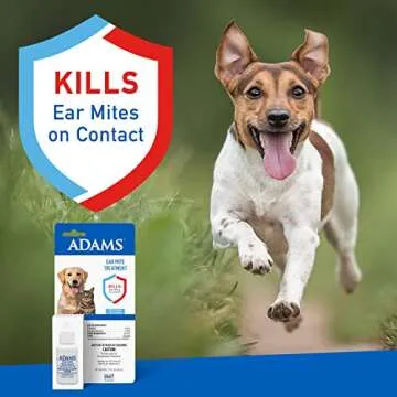 Adams Ear Mite Treatment For Dogs and Cats Over 12 Weeks, Kills Ear Mites On Contact, Relief For Dogs and Cats Suffering From Ear Mites, Soothing Aloe and Lanolin Formula .5 Fl Oz