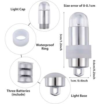 Mudder 40 Pieces LED Balloon Lights Mini Battery Powered Party LED Lights Bulbs for Paper Lantern Balloon Wedding Halloween Christmas Party Decoration Centerpieces(White)