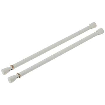 Blu-Pier Tech Small Spring Tension Window Curtain Rods, 12 to 20-Inch Adjustable Spring Tension Rod ...