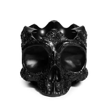 GUTE Skull Egg Holder Container Bowl 6" H Half Dozen Decorative Egg Keeper Storage Display Organizer Serveware Breakfast Serving for Countertop, Kitchen, Decor Skeleton Trick Or Treat