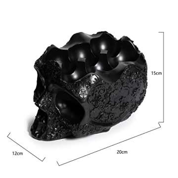 GUTE Skull Egg Holder Container Bowl 6" H Half Dozen Decorative Egg Keeper Storage Display Organizer Serveware Breakfast Serving for Countertop, Kitchen, Decor Skeleton Trick Or Treat