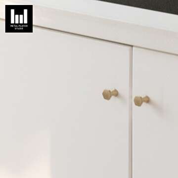 Cabinet Knob, Knobs for Drawers,Brass, Hexagon, Pack of 4,Cristmas Gift