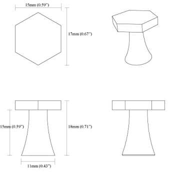 Cabinet Knob, Knobs for Drawers,Brass, Hexagon, Pack of 4,Cristmas Gift