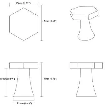 Cabinet Knob, Knobs for Drawers,Brass, Hexagon, Pack of 4,Cristmas Gift