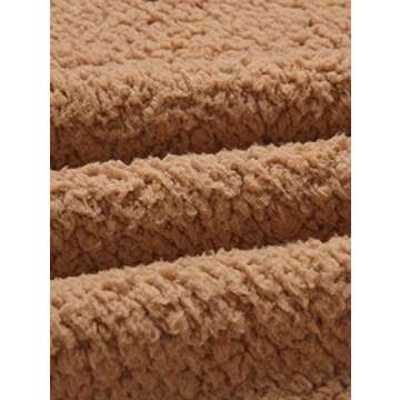 SHIBEVER Women's Jacket Lapel Fleece Fuzzy Faux Shearling Shaggy Coats Long Sleeve Winter Sherpa Zipper Teddy Outwear Camel L