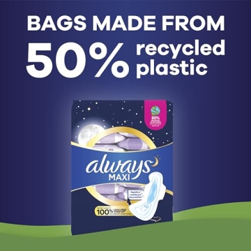 Always Overnight Pads with Wings for Heavy Flow Confidence