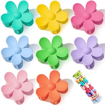 Flower Hair Claw Clips - 8PCS Cute & Durable Hair Accessories