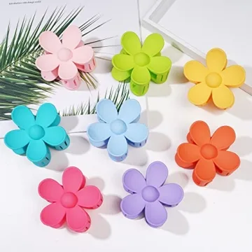 Flower Hair Claw Clips - 8PCS Cute & Durable Hair Accessories