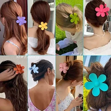 Flower Hair Claw Clips - 8PCS Cute & Durable Hair Accessories
