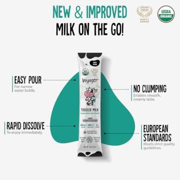 Voyager Toddler Milk On The Go, Organic Powder for Kids