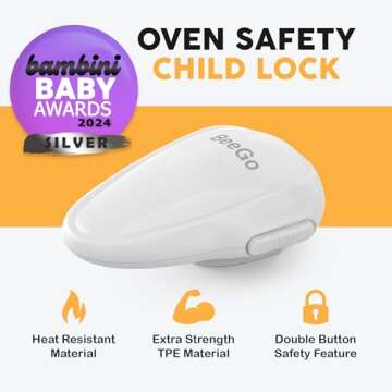 BeeGo® Oven Lock - No-Drill, Heat-Resistant, Self-Adhesive Durable & Easy to Install Oven Safety Lo...