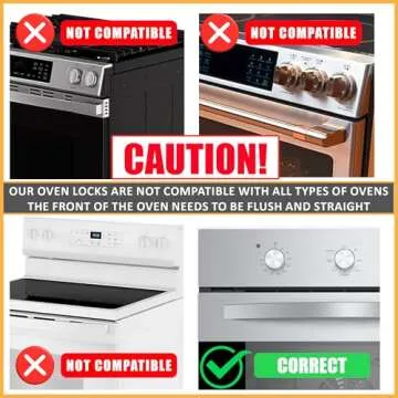 BeeGo® Oven Lock - No-Drill, Heat-Resistant, Self-Adhesive Durable & Easy to Install Oven Safety Locks for Toddlers, Baby proofing Doors, White