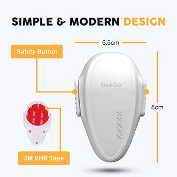 BeeGo® Oven Lock - No-Drill, Heat-Resistant, Self-Adhesive Durable & Easy to Install Oven Safety Locks for Toddlers, Baby proofing Doors, White